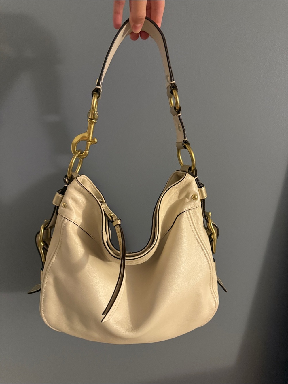 Coach Hobo Light Gold Cream shimmer
